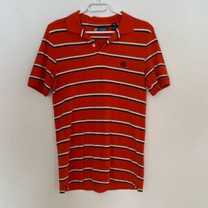 Chaps orange striped polo shirt - small